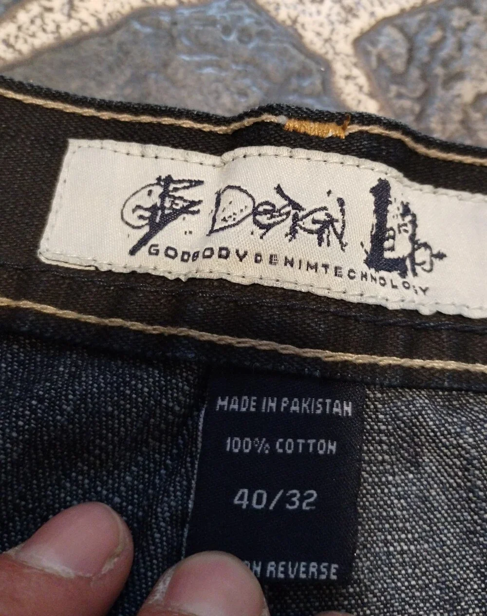 Godbody Mens Denim Baggy Jeans 40x32 Y2K VINTAGE